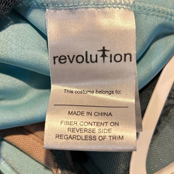 Revolution Dance Costume Tute Sequins Body suit Tulle Greyish Light Blue - Picture 5 of 8